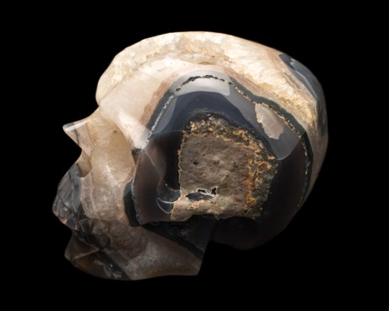 Flint chalcedoon met geode schedel - Afbeelding 2