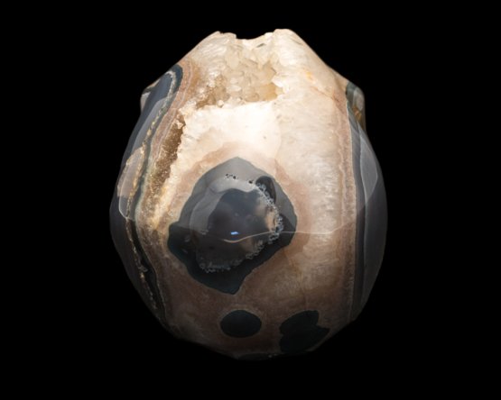 Flint chalcedoon met geode schedel - Afbeelding 4