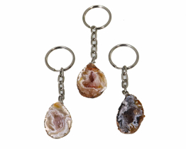 Agaat geode sleutelhanger